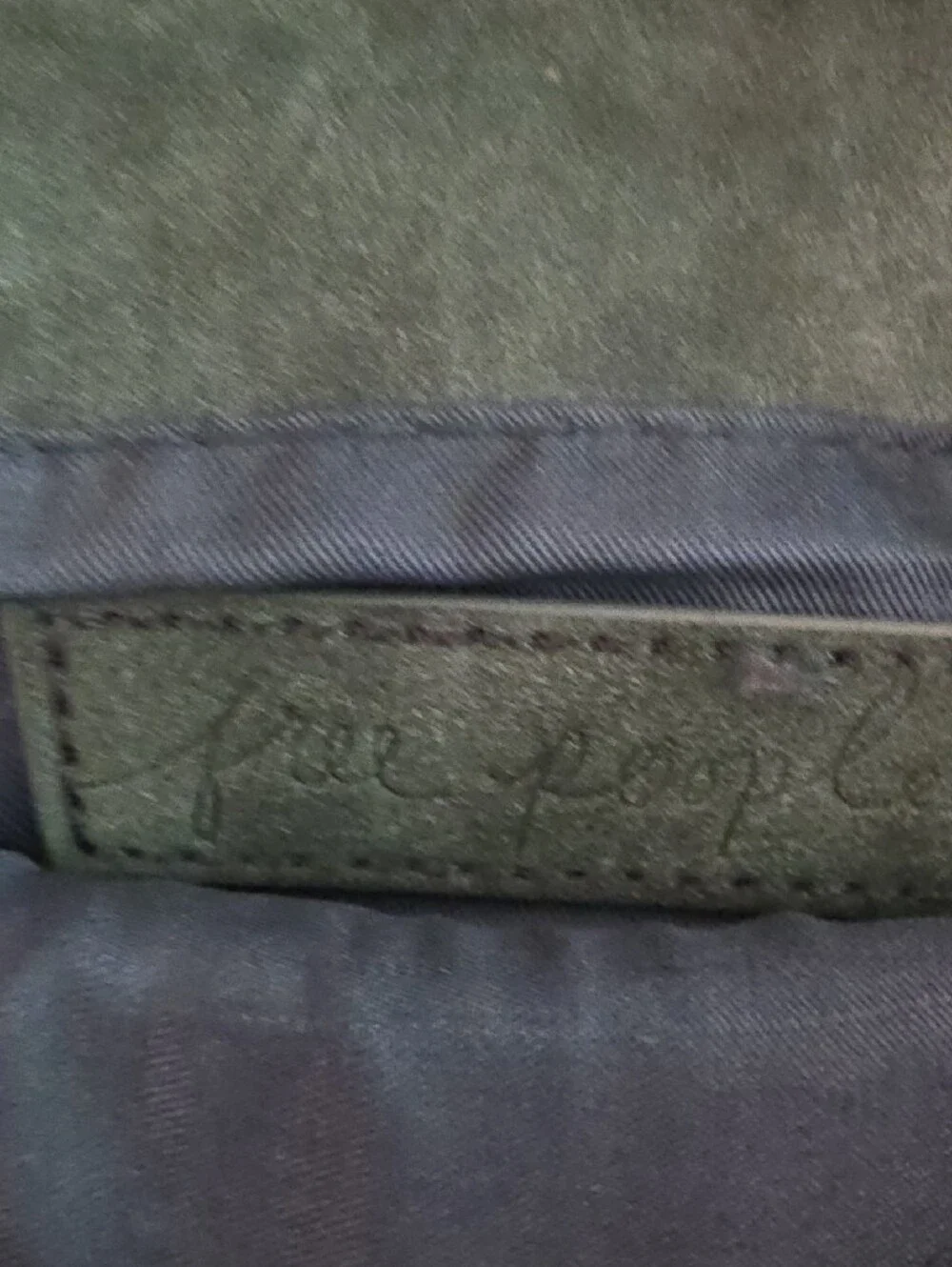 Free People Green Suede Envelope with Chain